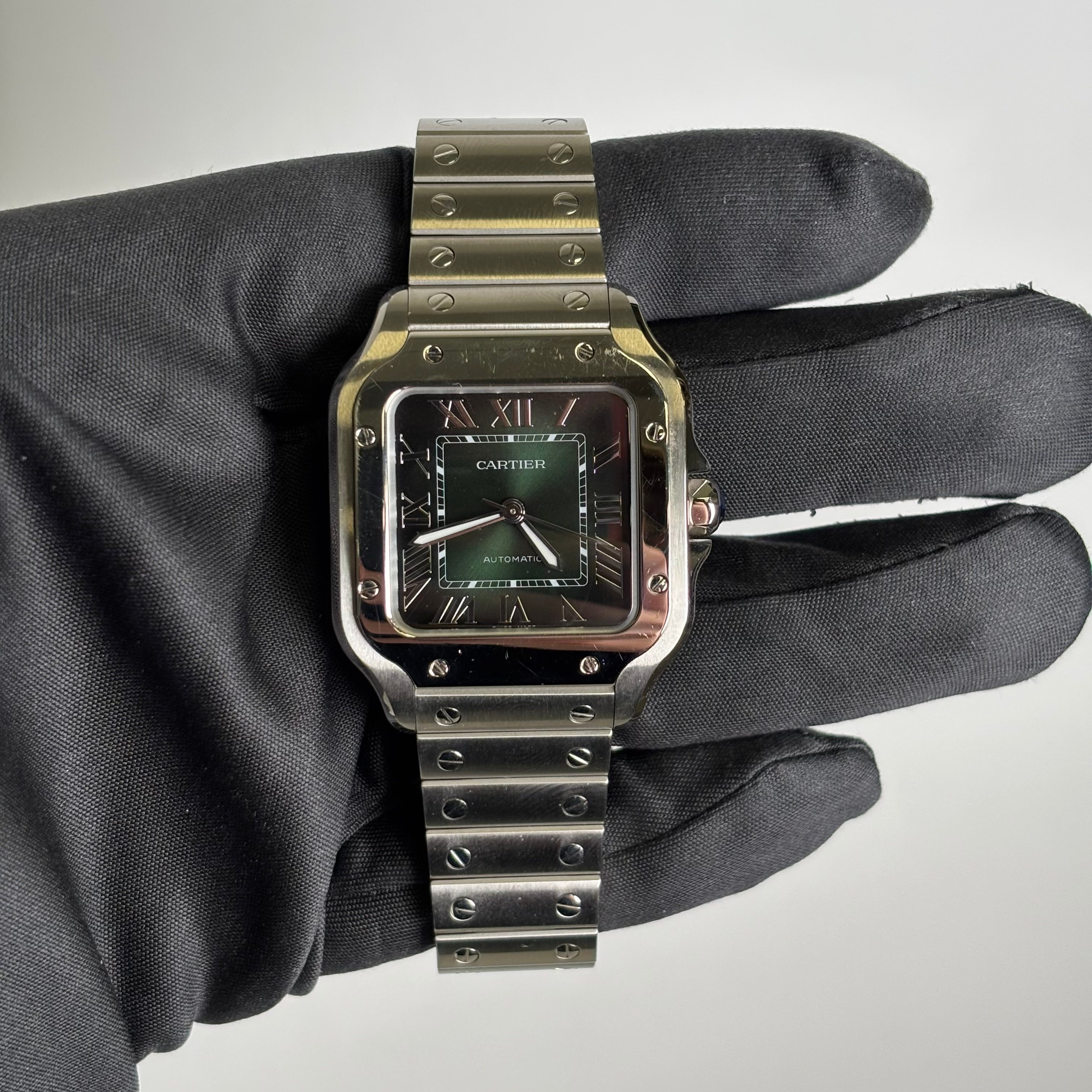 Cartier Santos 35mm Green Dial Watch Ref# WSSA0061 - Happy Jewelers Fine Jewelry Lifetime Warranty