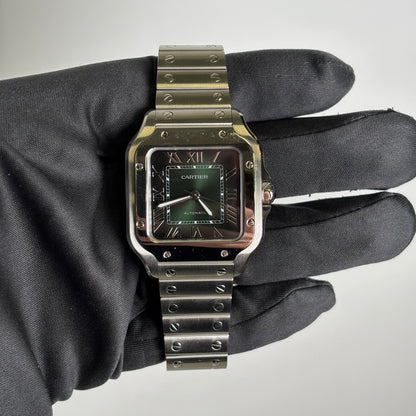 Cartier Santos 35mm Green Dial Watch Ref# WSSA0061 - Happy Jewelers Fine Jewelry Lifetime Warranty