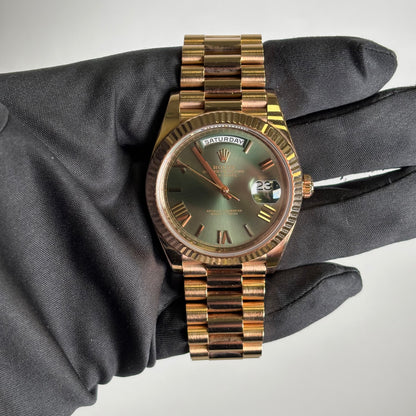 Rolex Day-Date 40mm Olive Dial Watch Ref# 228235 - Happy Jewelers Fine Jewelry Lifetime Warranty