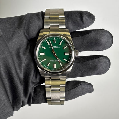 Rolex Oyster Perpetual 41mm Green Dial Watch Ref# 124300 - Happy Jewelers Fine Jewelry Lifetime Warranty