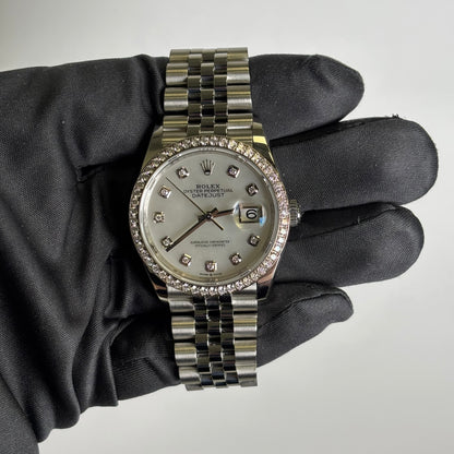 Rolex Datejust 36mm MOP Dial Watch Ref# 126284RBR - Happy Jewelers Fine Jewelry Lifetime Warranty