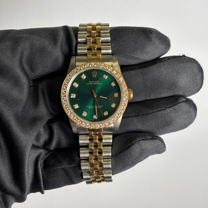 Rolex Datejust 31mm Green Dial Watch Ref# 68273 - Happy Jewelers Fine Jewelry Lifetime Warranty