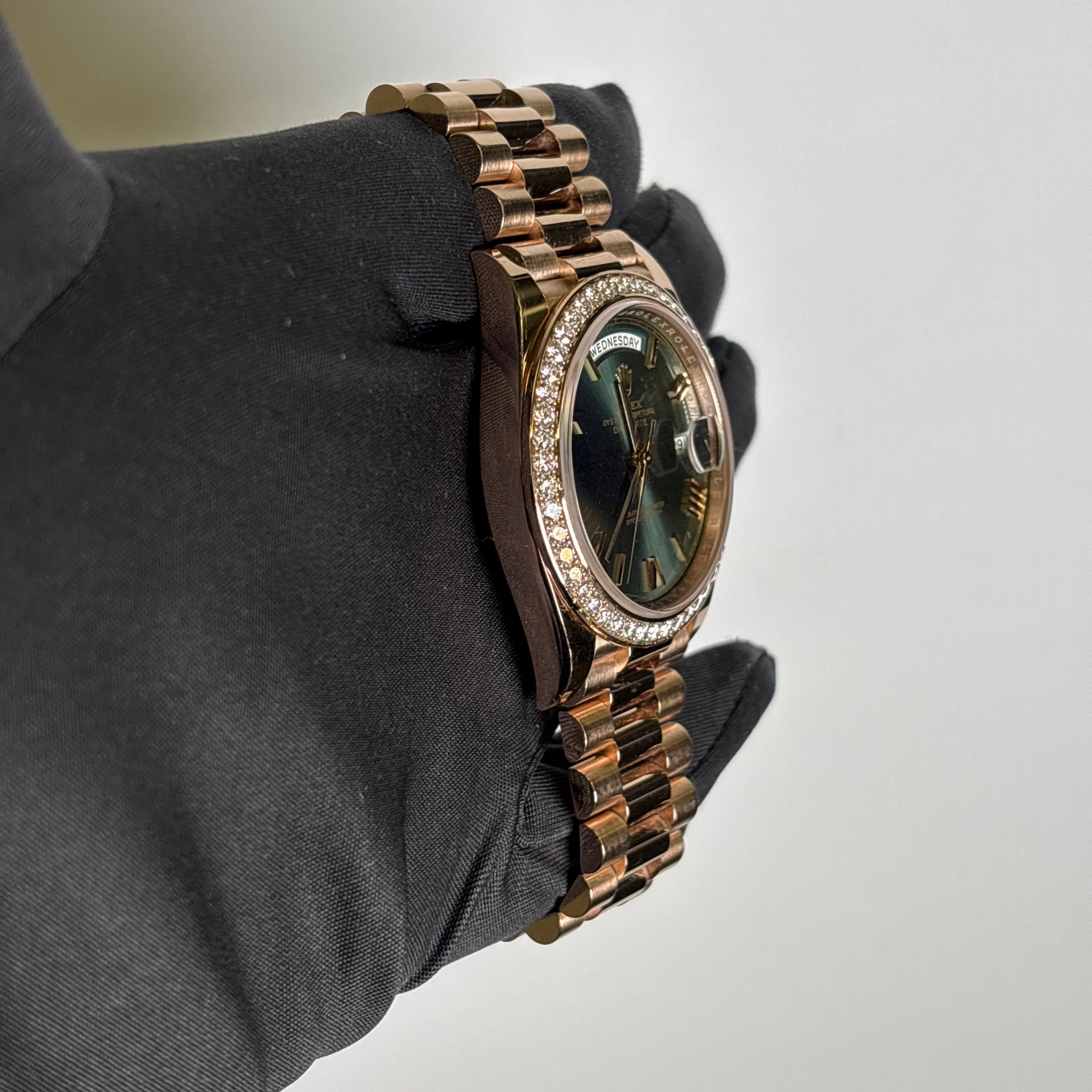 Rolex Day-Date 40mm Olive Dial Watch Ref# 228345RBR - Happy Jewelers Fine Jewelry Lifetime Warranty