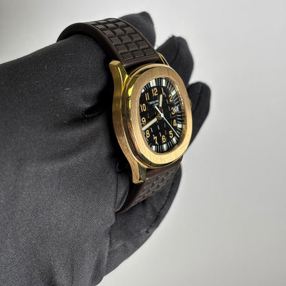 Patek Philippe Aquanaut 34mm Black Dial Watch Ref# 5066/J - Happy Jewelers Fine Jewelry Lifetime Warranty