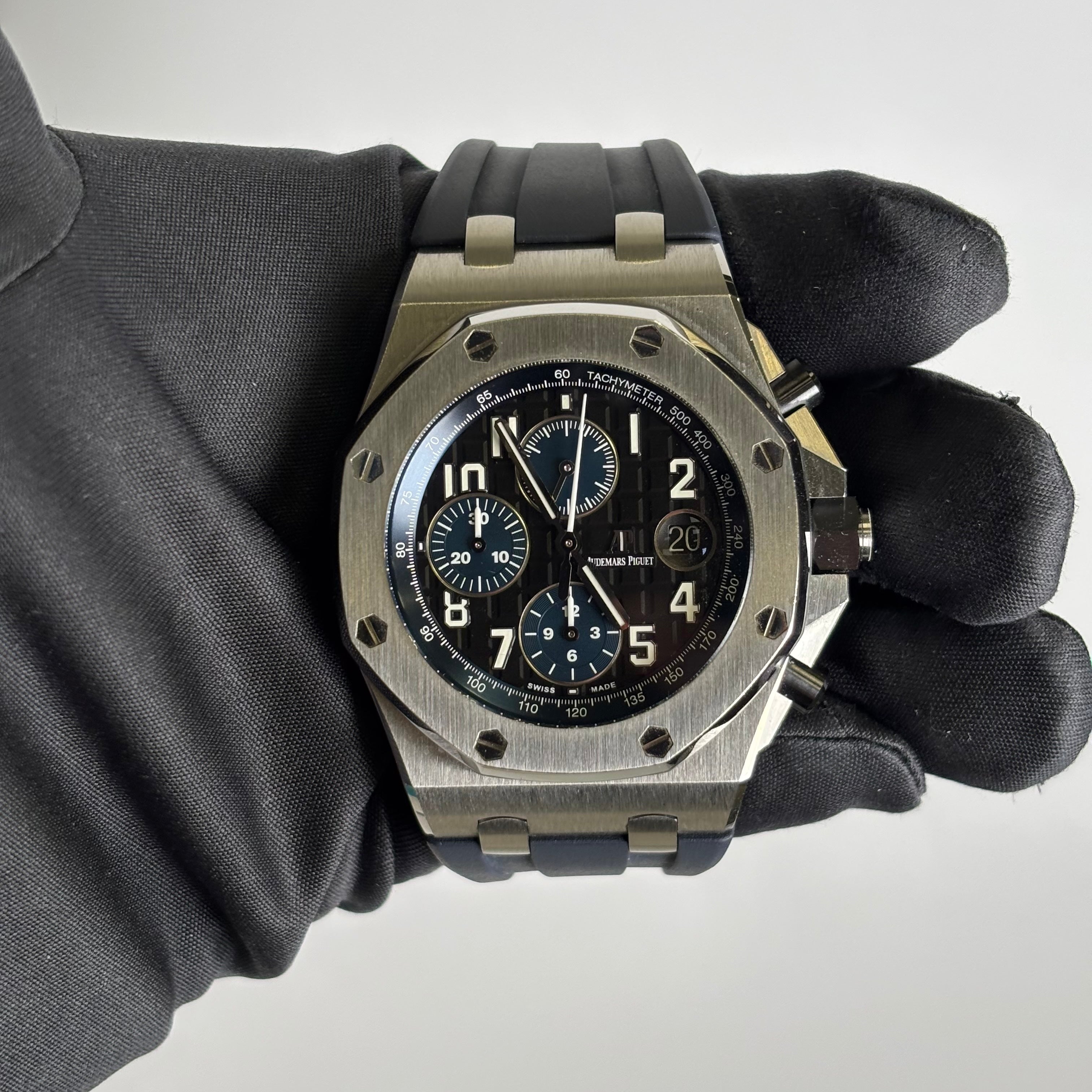 Audemars Piguet Royal Oak 42mm Black Dial Watch Ref# 26470ST.OO.A028CR.01 - Happy Jewelers Fine Jewelry Lifetime Warranty