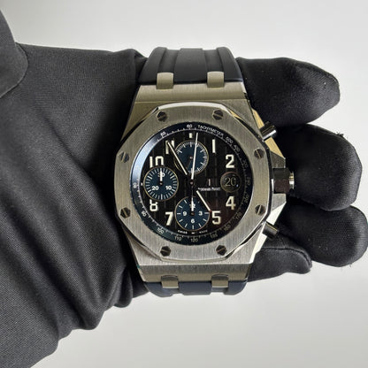 Audemars Piguet Royal Oak 42mm Black Dial Watch Ref# 26470ST.OO.A028CR.01 - Happy Jewelers Fine Jewelry Lifetime Warranty