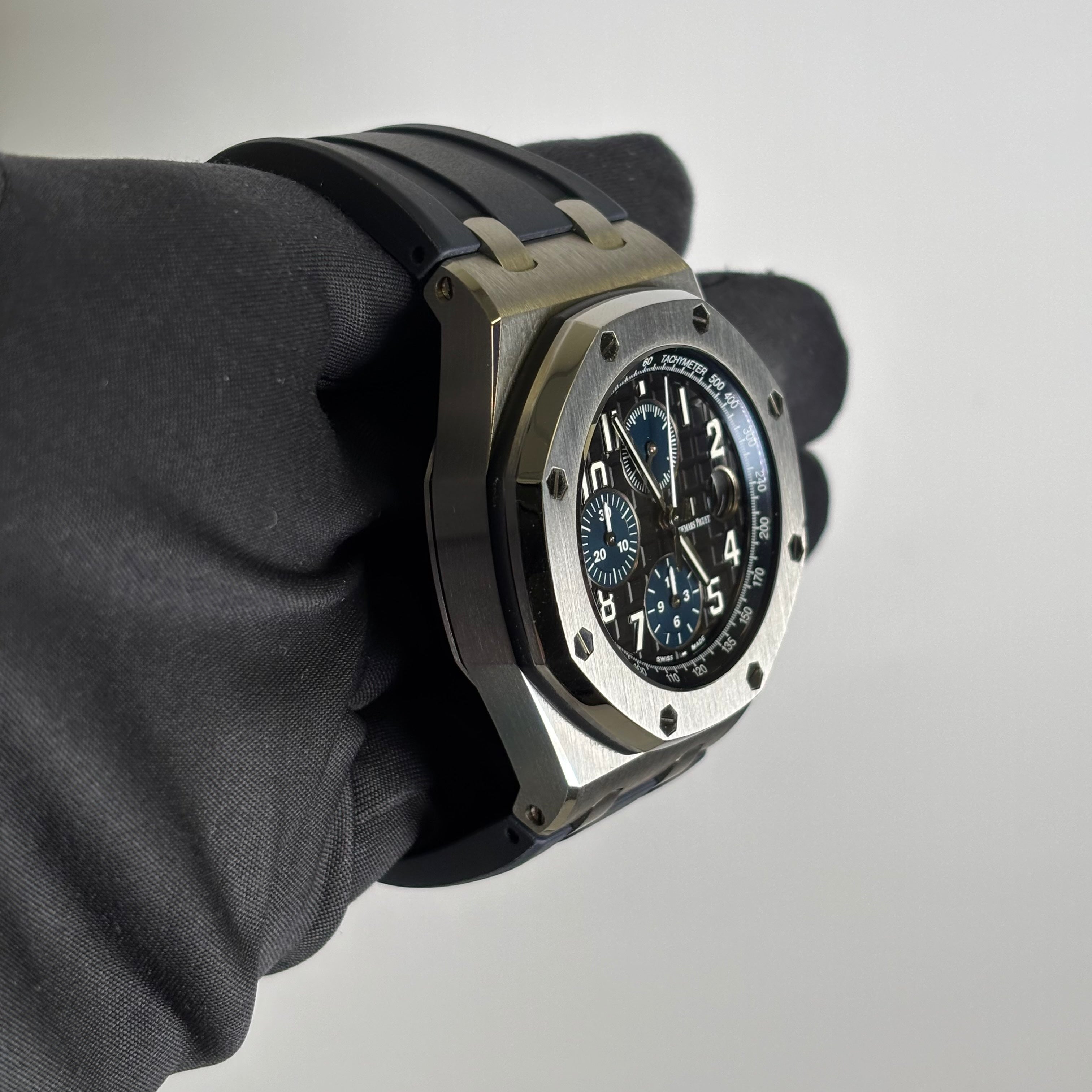Audemars Piguet Royal Oak 42mm Black Dial Watch Ref# 26470ST.OO.A028CR.01 - Happy Jewelers Fine Jewelry Lifetime Warranty