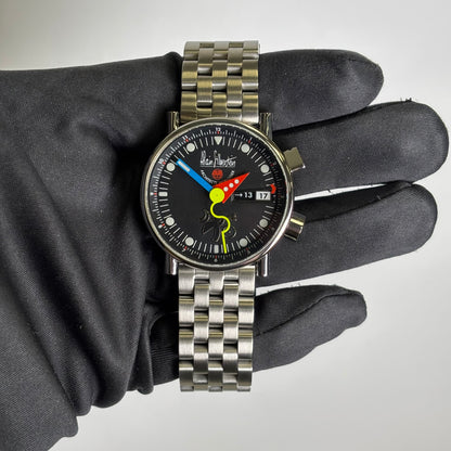 Alain Silberstein Le Revei 36mm Black Dial Watch Ref# 401-305 - Happy Jewelers Fine Jewelry Lifetime Warranty