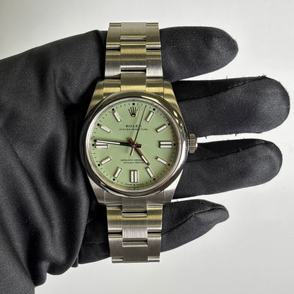 Rolex Oyster Perpetual 41mm Pistachio Dial Watch Ref# 134300 - Happy Jewelers Fine Jewelry Lifetime Warranty