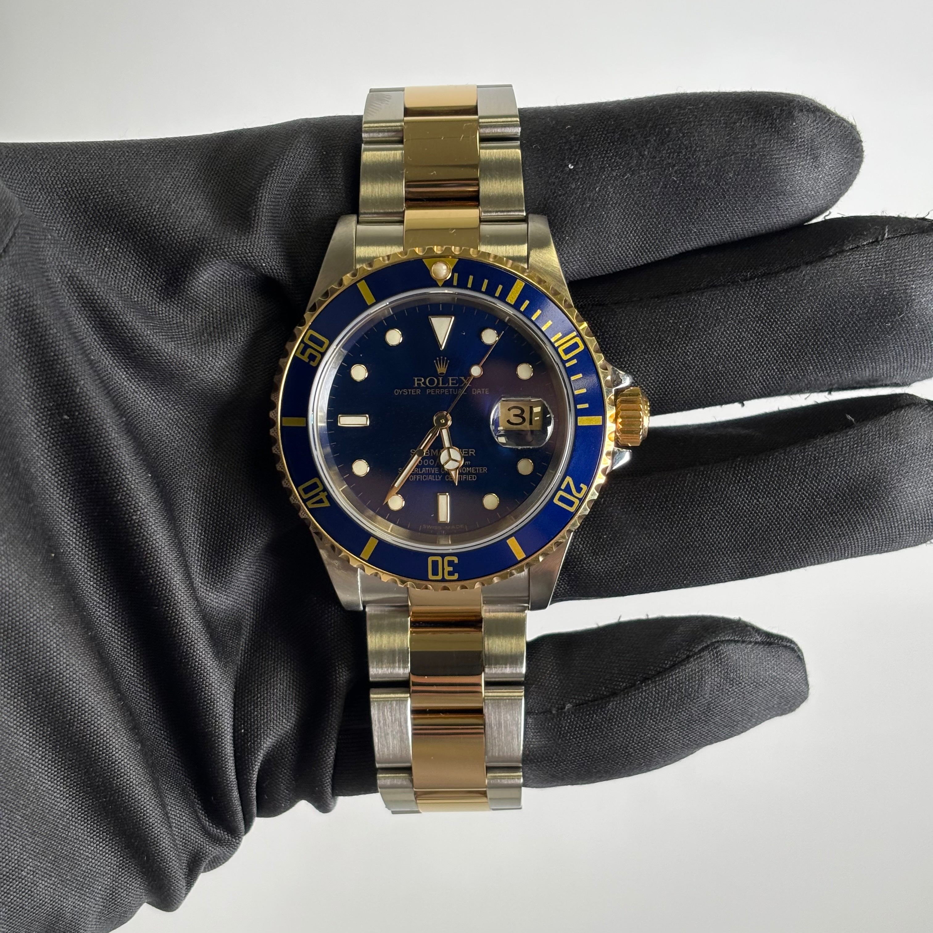 Rolex Submariner 40mm Blue Dial Watch Ref# 16613 - Happy Jewelers Fine Jewelry Lifetime Warranty