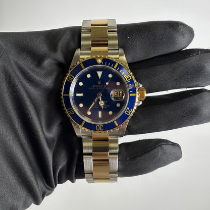 Rolex Submariner 40mm Blue Dial Watch Ref# 16613 - Happy Jewelers Fine Jewelry Lifetime Warranty