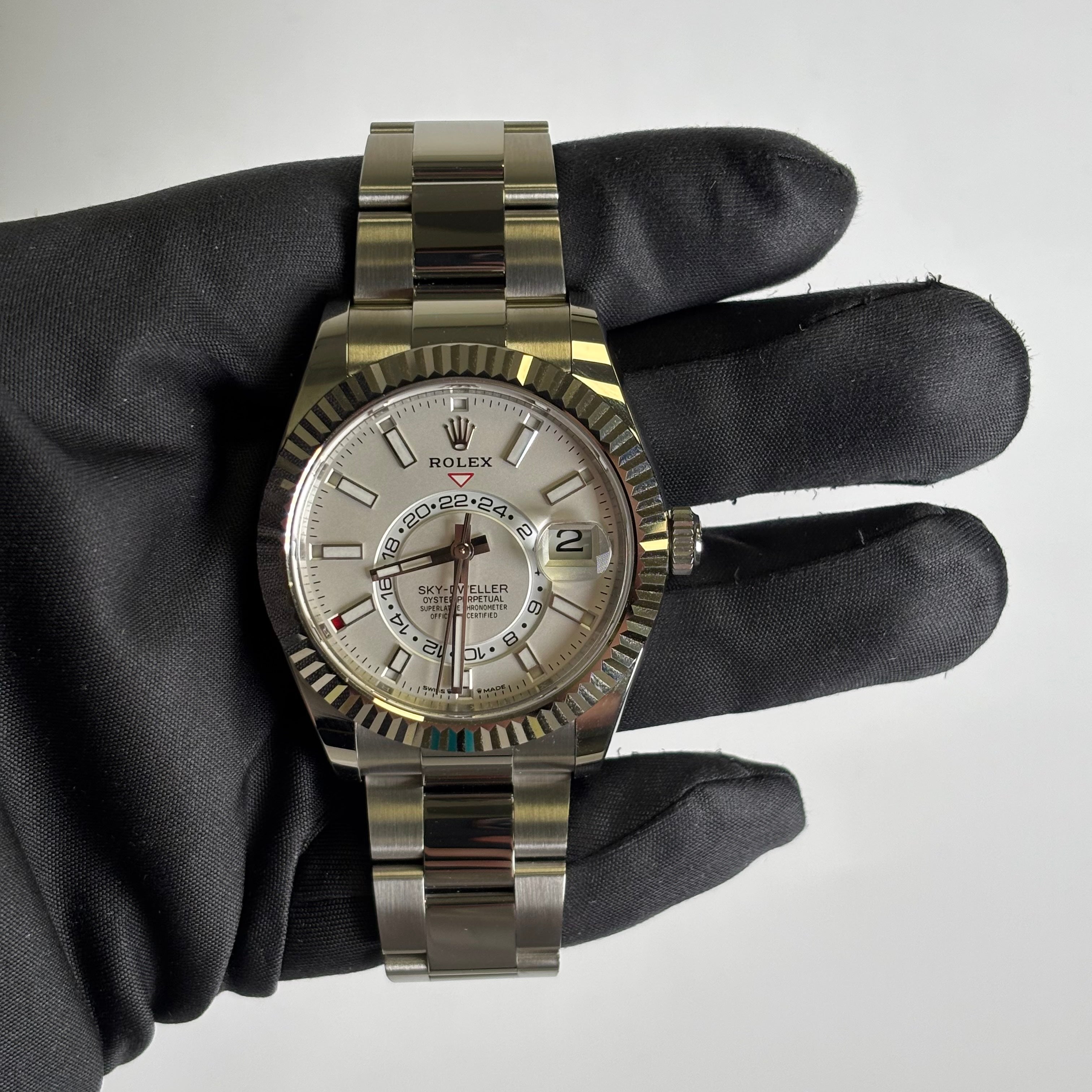 Rolex Sky-Dweller 42mm White Dial Watch Ref# 336934 - Happy Jewelers Fine Jewelry Lifetime Warranty