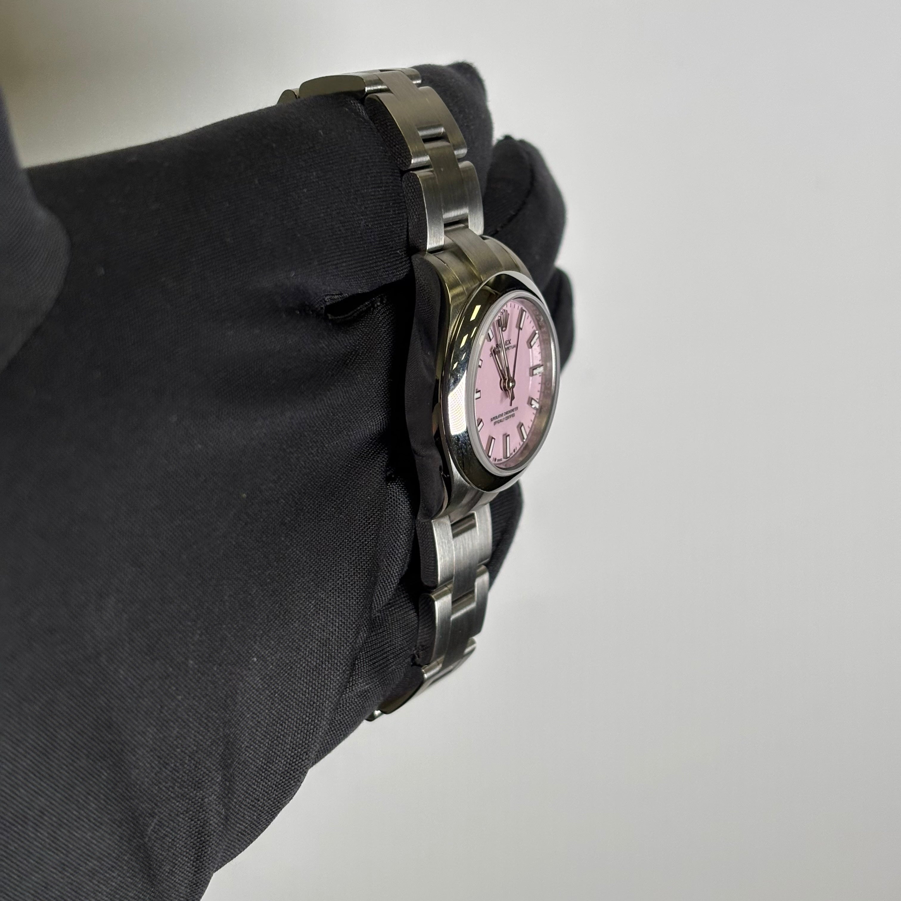 Rolex Oyster Perpetual 28mm Pink Dial Watch Ref# 276200 - Happy Jewelers Fine Jewelry Lifetime Warranty