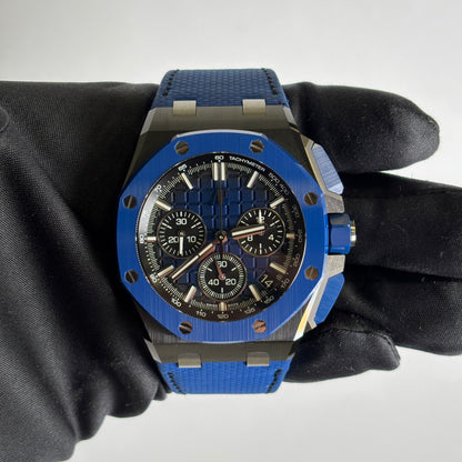 Audemars Piguet Royal Oak 43mm Blue Dial Watch Ref# 26420CE.OO.A043VE.01 - Happy Jewelers Fine Jewelry Lifetime Warranty