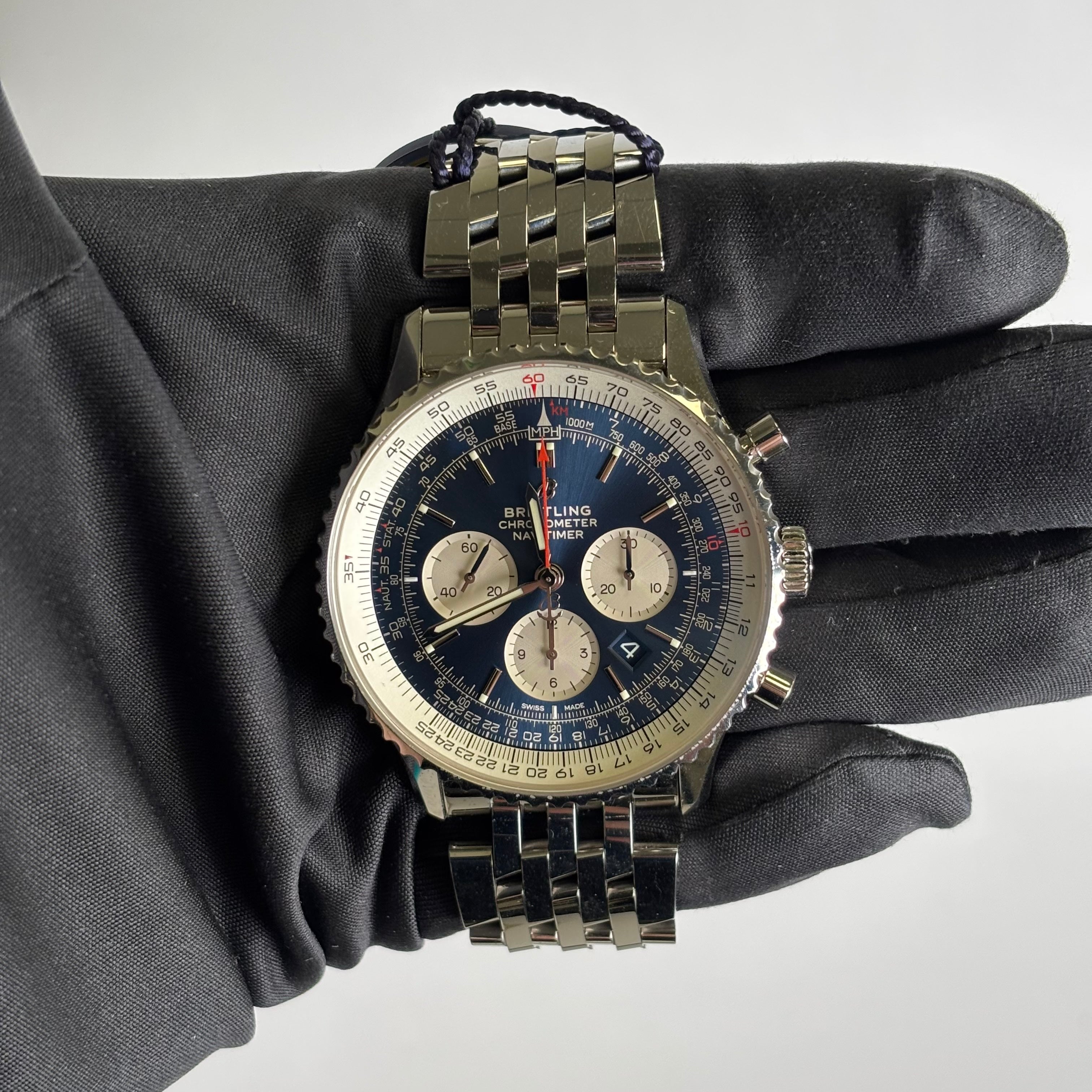 Breitling Navitimer 46mm Blue Dial Watch Ref# AB0127 - Happy Jewelers Fine Jewelry Lifetime Warranty
