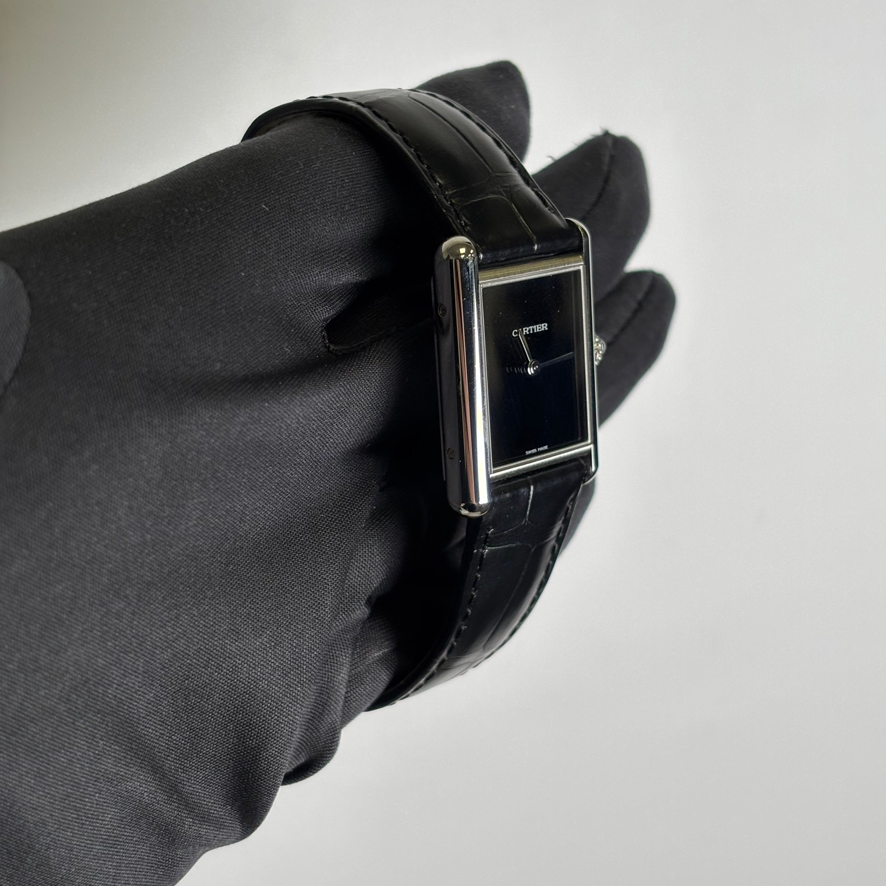 Cartier Tank 25.5mm Black Dial Watch Ref# WSTA0072 – Happy Jewelers