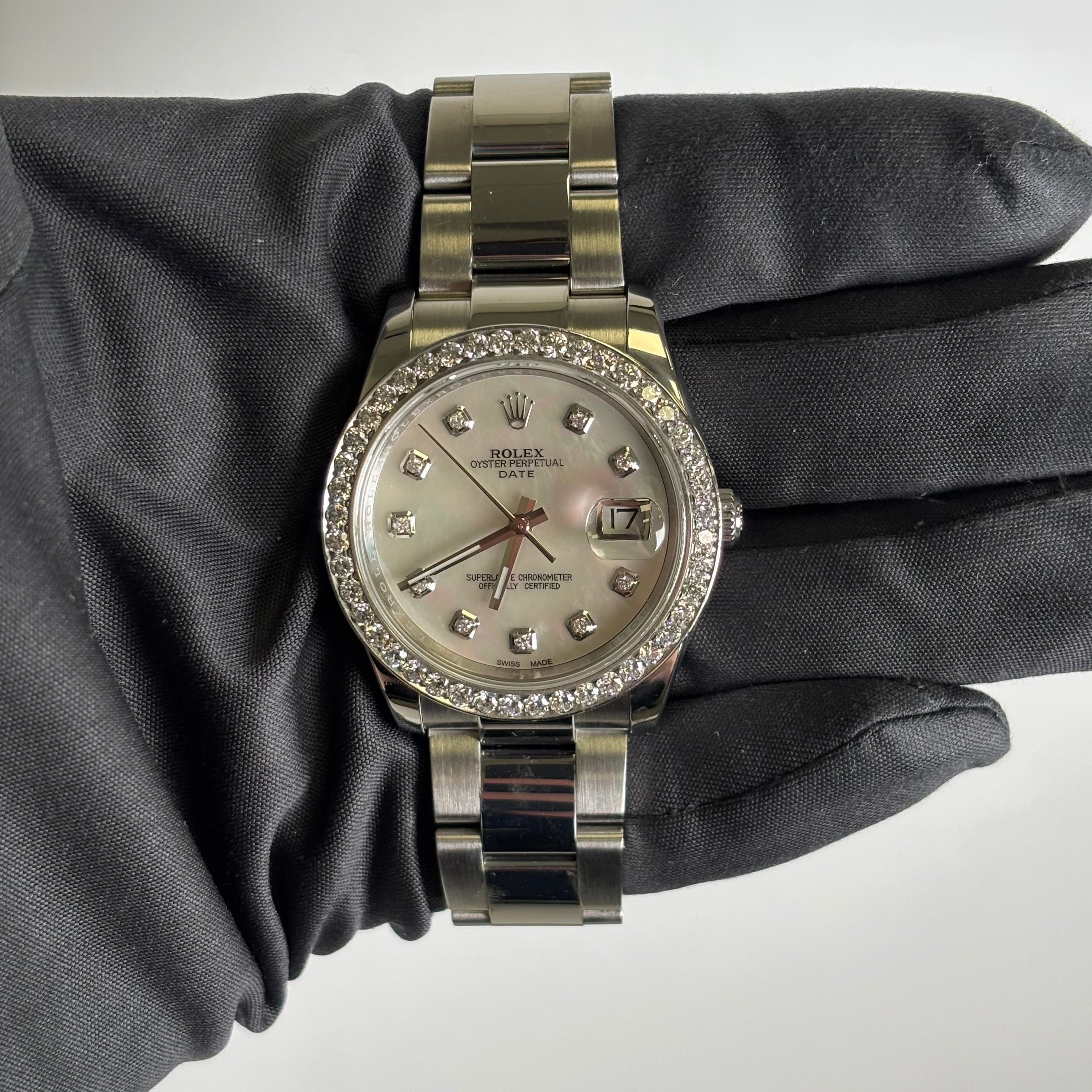 Rolex Oyster Perpetual 34mm MOP Dial Watch Ref# 115234 - Happy Jewelers Fine Jewelry Lifetime Warranty