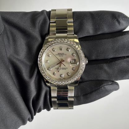 Rolex Oyster Perpetual 34mm MOP Dial Watch Ref# 115234 - Happy Jewelers Fine Jewelry Lifetime Warranty