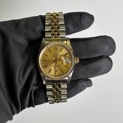 Rolex Datejust 36mm Champagne Dial Watch Ref# 16013 - Happy Jewelers Fine Jewelry Lifetime Warranty