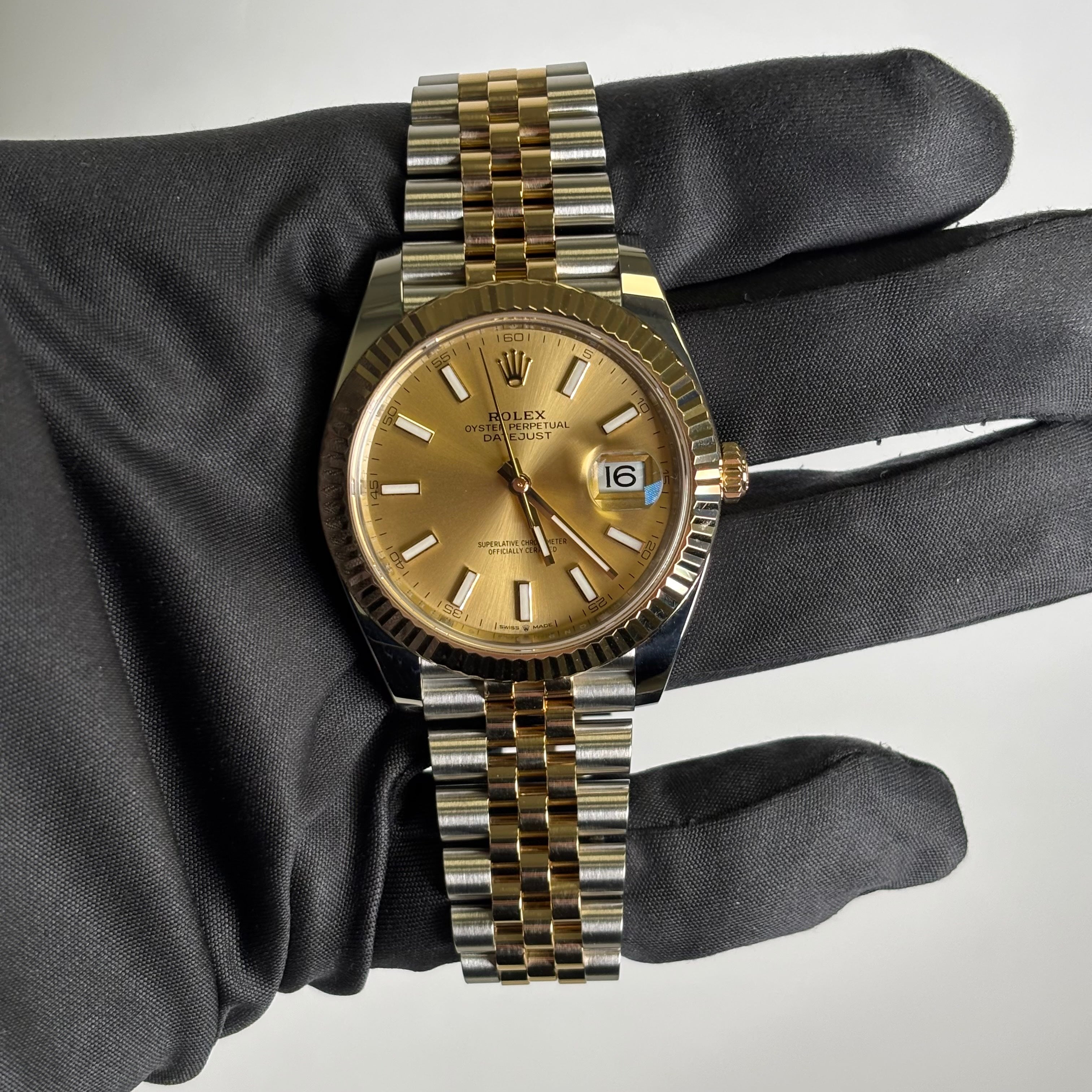 Rolex Datejust 41mm Champagne Dial Watch Ref# 126333 - Happy Jewelers Fine Jewelry Lifetime Warranty