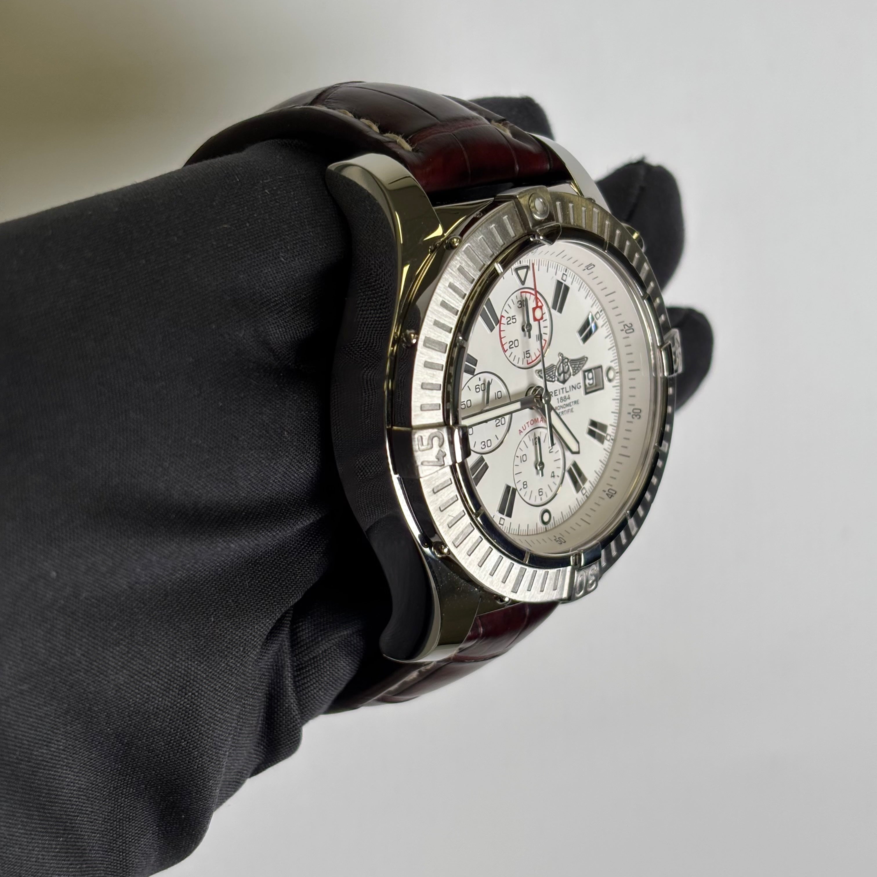Breitling Super Avenger 48mm White Dial Watch Ref# A13370 - Happy Jewelers Fine Jewelry Lifetime Warranty