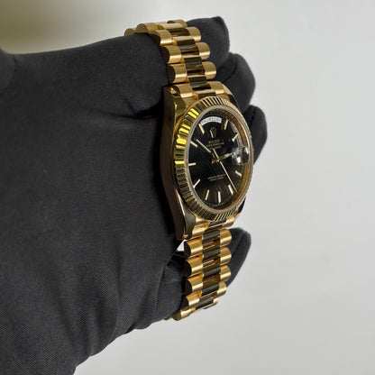 Rolex Day-Date 40mm Black Dial Watch Ref# 228238 - Happy Jewelers Fine Jewelry Lifetime Warranty
