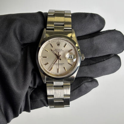 Rolex Oyster Perpetual 34mm Silver Dial Watch Ref# 15200 - Happy Jewelers Fine Jewelry Lifetime Warranty