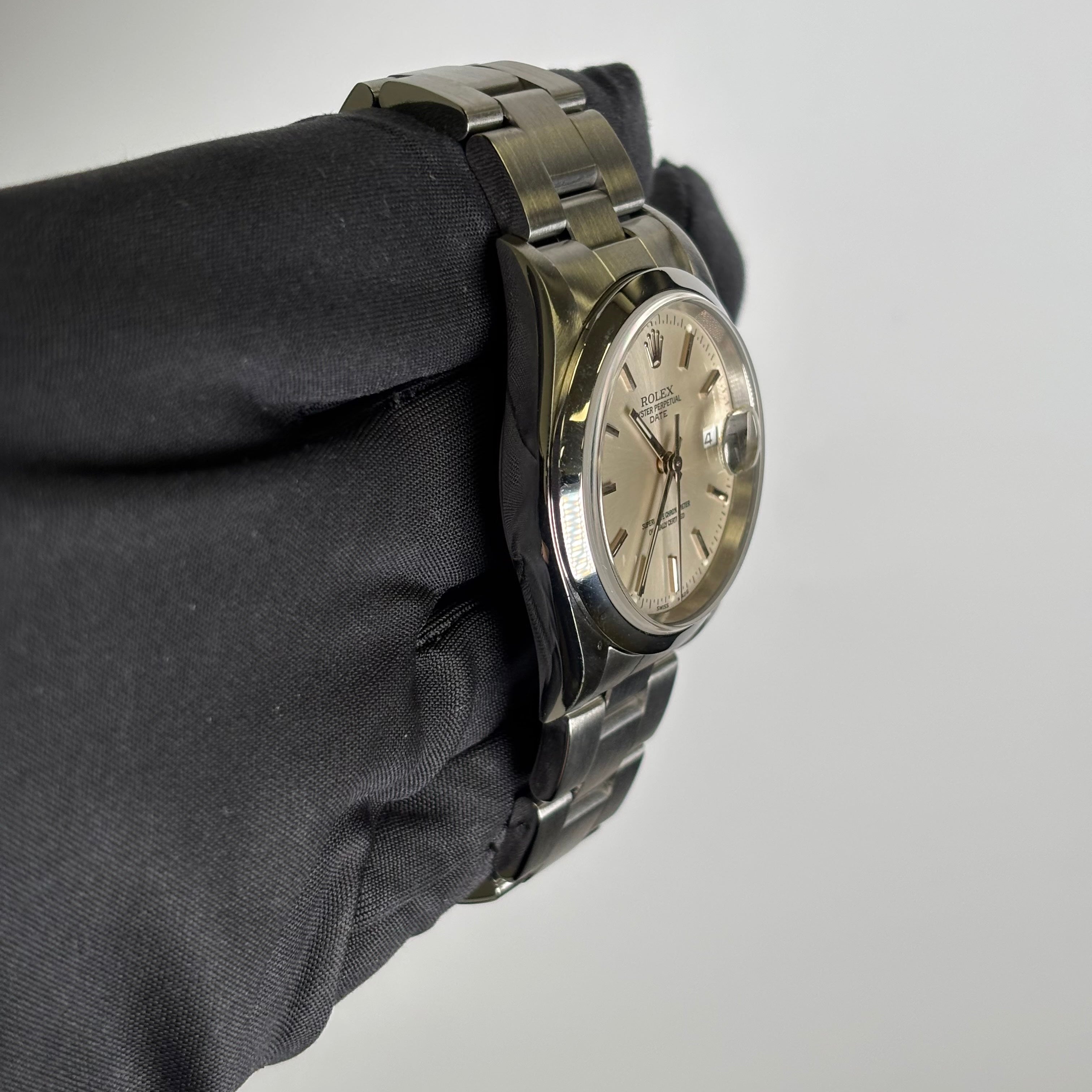 Rolex Oyster Perpetual 34mm Silver Dial Watch Ref# 15200 - Happy Jewelers Fine Jewelry Lifetime Warranty