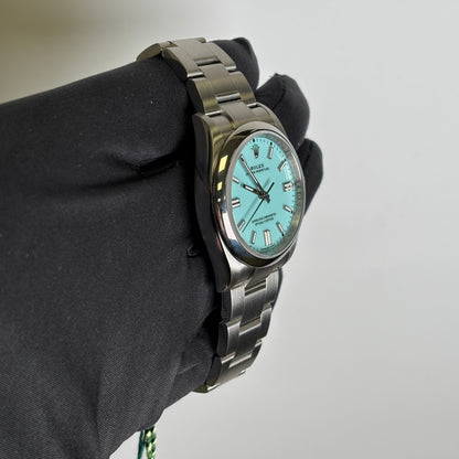 Rolex Oyster Perpetual 36mm Tiffany Dial Watch Ref# 126000 - Happy Jewelers Fine Jewelry Lifetime Warranty