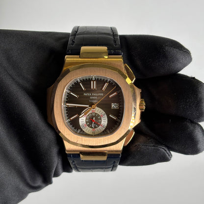 Patek Philippe Nautilus TIFFANY 40.5mm Brown Dial Watch Ref# 5980R-001 - Happy Jewelers Fine Jewelry Lifetime Warranty