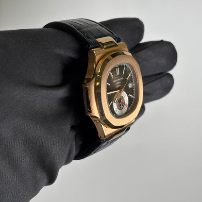 Patek Philippe Nautilus TIFFANY 40.5mm Brown Dial Watch Ref# 5980R-001 - Happy Jewelers Fine Jewelry Lifetime Warranty