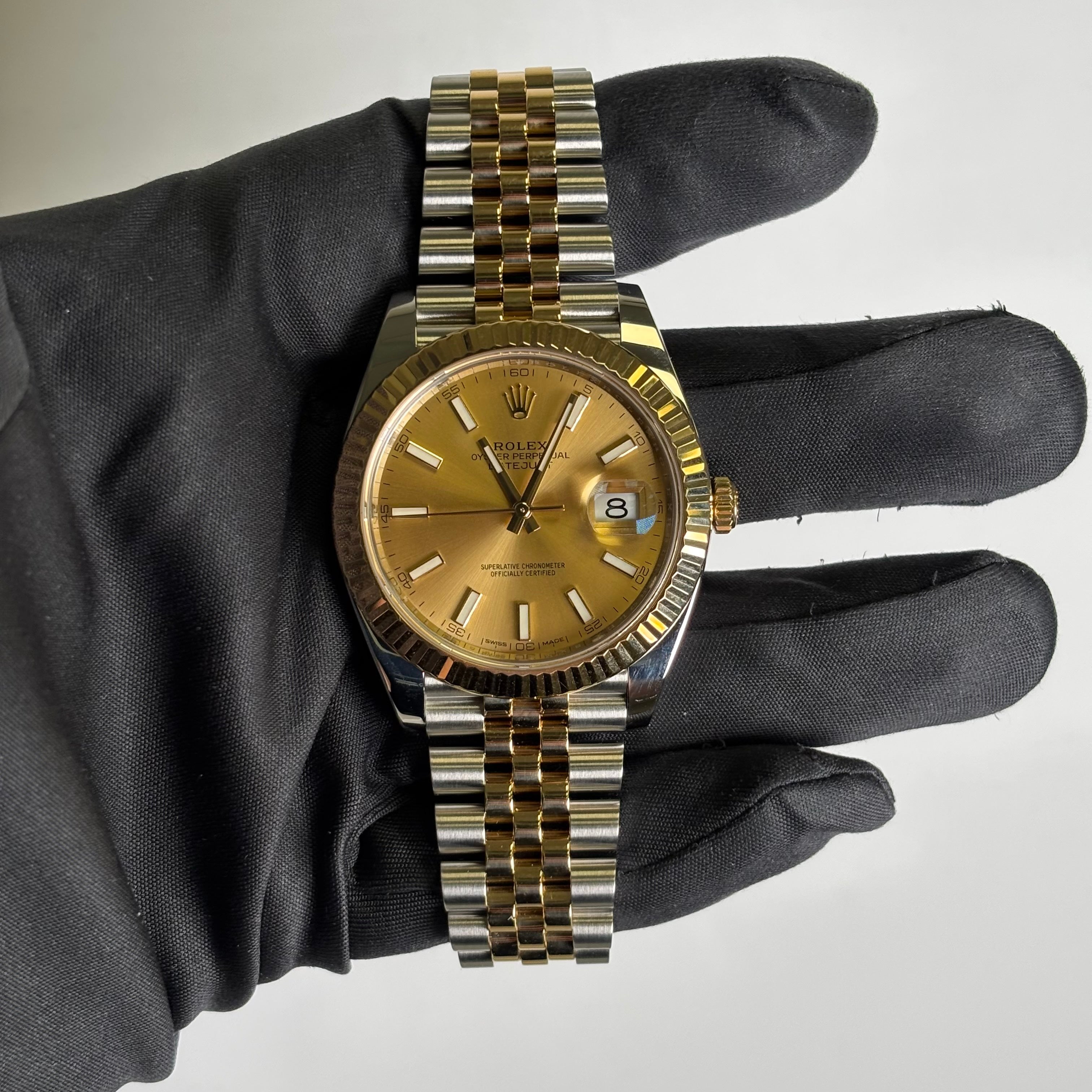 Rolex Datejust 41mm Champagne Dial Watch Ref# 126333 - Happy Jewelers Fine Jewelry Lifetime Warranty