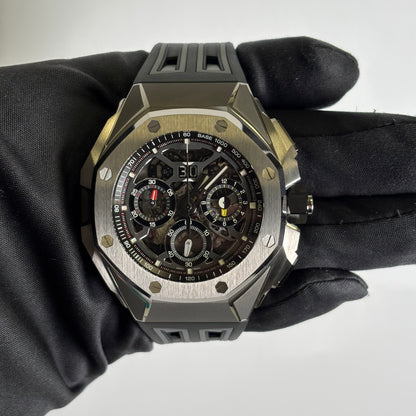 Audemars Piguet Royal Oak 43mm Openwork Dial Watch Ref# 26650TI.OO.D013CA.01 - Happy Jewelers Fine Jewelry Lifetime Warranty