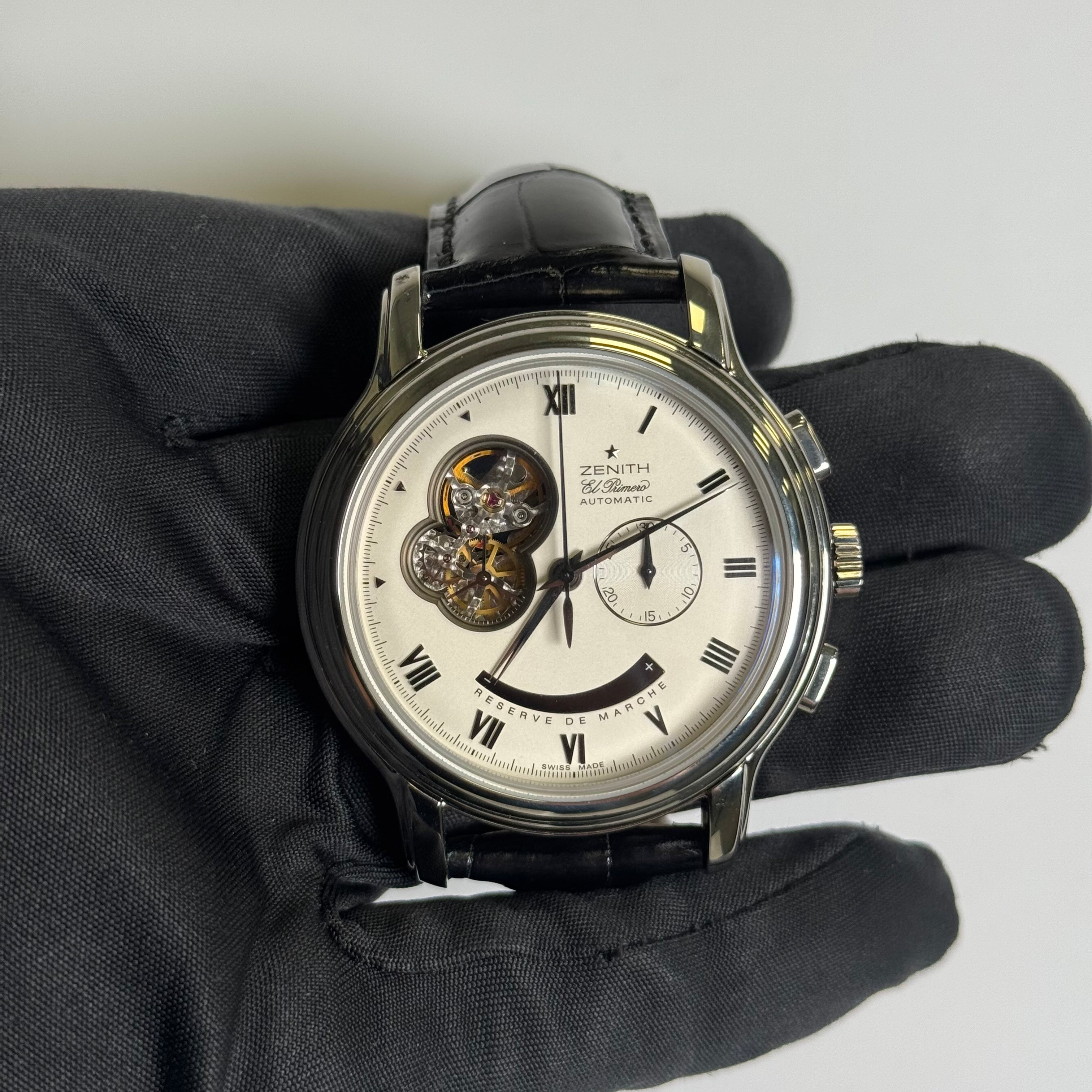 Zenith Chronomaster 45mm Black Dial Watch Ref# 03 1260 4021 - Happy Jewelers Fine Jewelry Lifetime Warranty