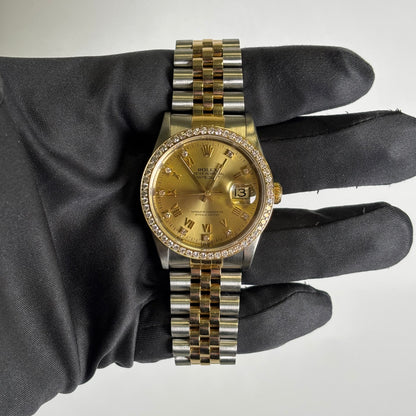 Rolex Datejust 36mm Champagne Dial Watch Ref# 16233 - Happy Jewelers Fine Jewelry Lifetime Warranty