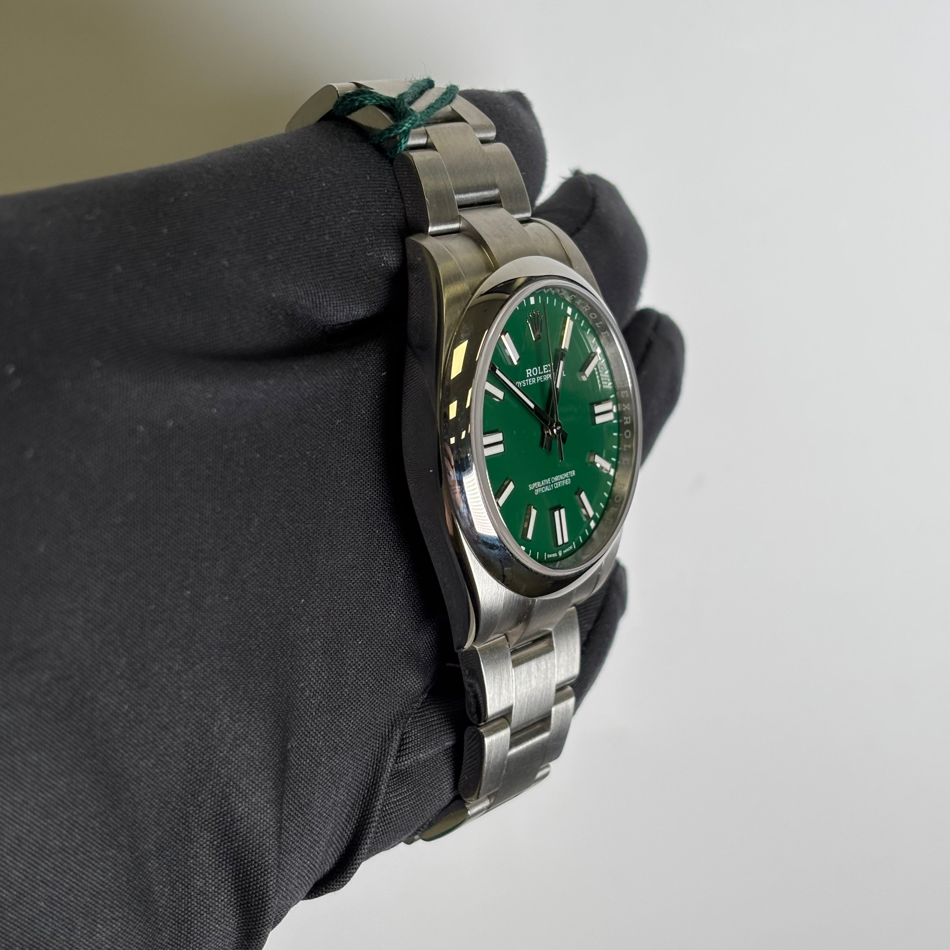 Rolex Oyster Perpetual 41mm Green Dial Watch Ref# 124300 - Happy Jewelers Fine Jewelry Lifetime Warranty