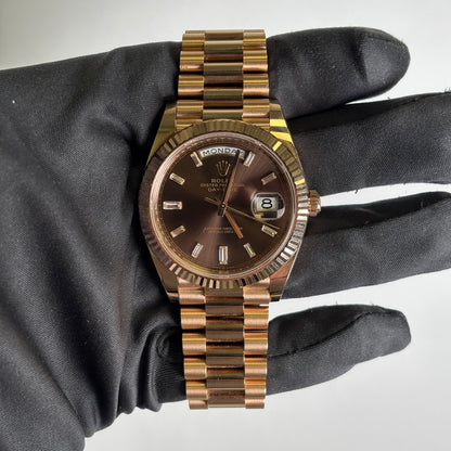 Rolex Day-Date 40mm Chocolate Dial Watch Ref# 228235 - Happy Jewelers Fine Jewelry Lifetime Warranty