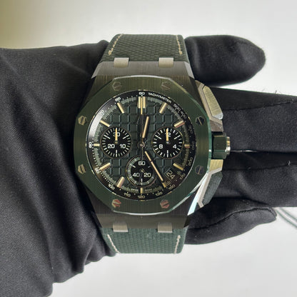 Audemars Piguet Royal Oak 43mm Green Dial Watch Ref# 26420CE.OO.A063VE.01 - Happy Jewelers Fine Jewelry Lifetime Warranty