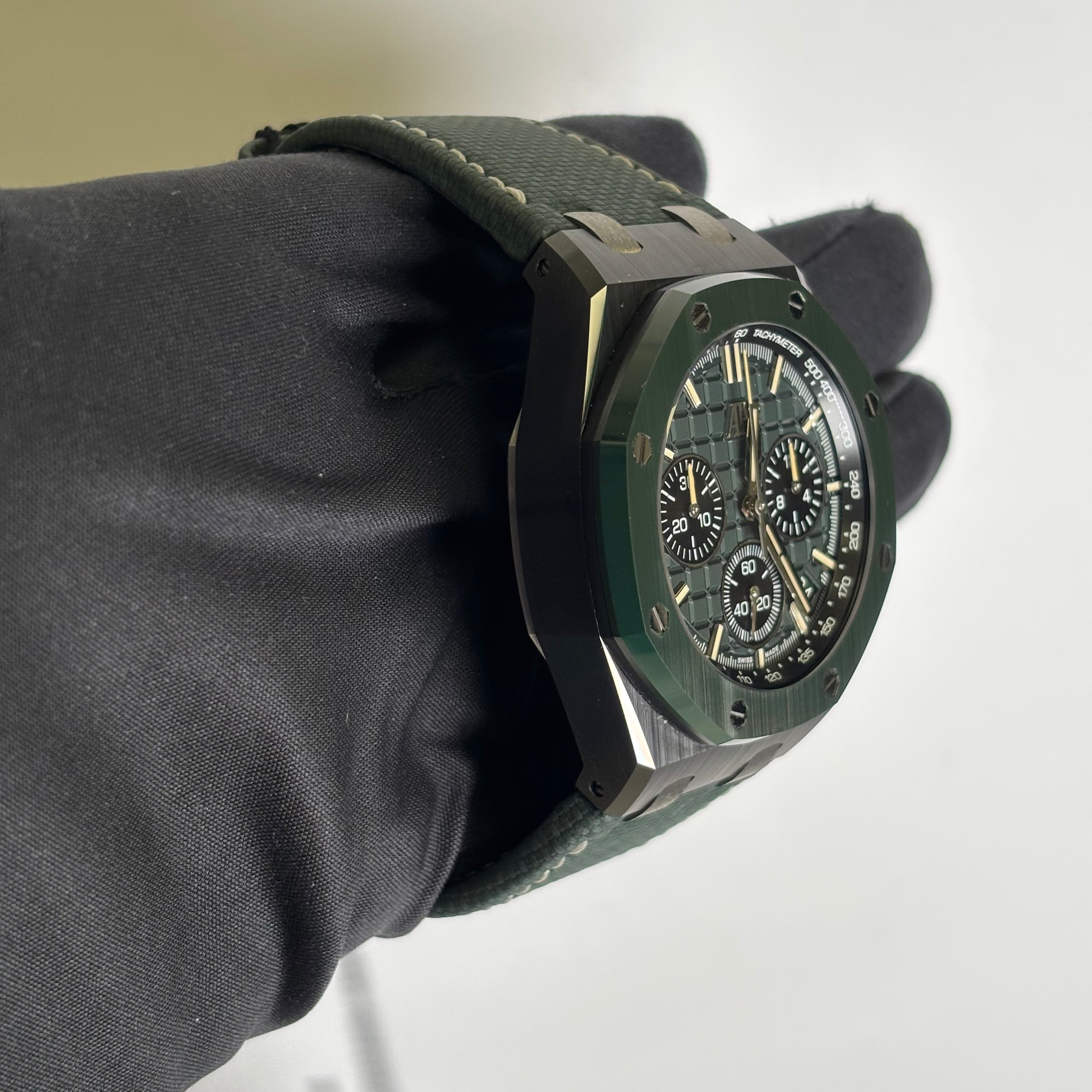Audemars Piguet Royal Oak 43mm Green Dial Watch Ref# 26420CE.OO.A063VE.01 - Happy Jewelers Fine Jewelry Lifetime Warranty