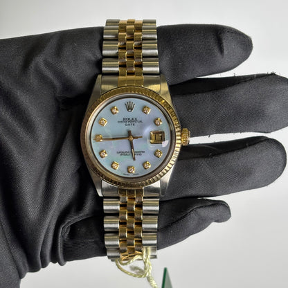 Rolex Datejust 36mm MOP Dial Watch Ref# 1601 - Happy Jewelers Fine Jewelry Lifetime Warranty