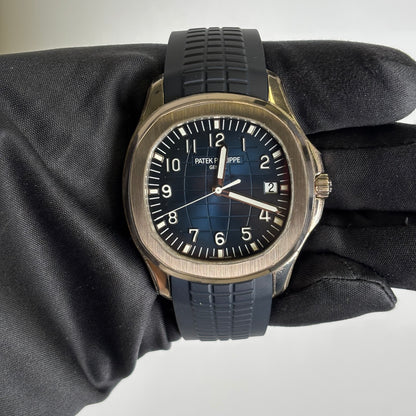 Patek Philippe Aquanaut 42mm Blue Dial Watch Ref# 5168G-001 - Happy Jewelers Fine Jewelry Lifetime Warranty