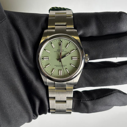 Rolex Oyster Perpetual 41mm Pistachio Dial Watch Ref# 134300 - Happy Jewelers Fine Jewelry Lifetime Warranty