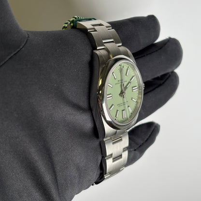 Rolex Oyster Perpetual 41mm Pistachio Dial Watch Ref# 134300 - Happy Jewelers Fine Jewelry Lifetime Warranty