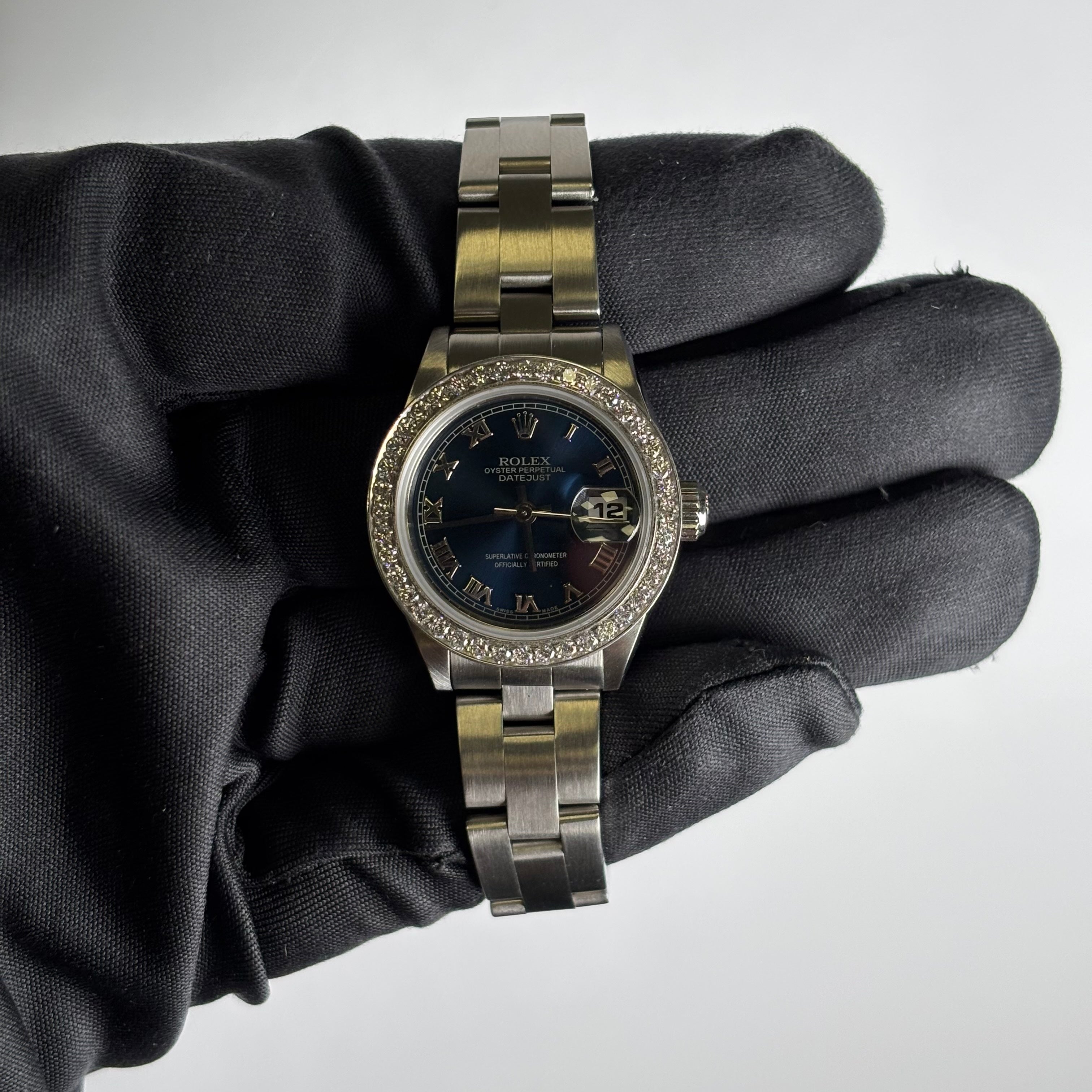 Rolex Oyster Perpetual 26mm Blue Dial Watch Ref# 79190 - Happy Jewelers Fine Jewelry Lifetime Warranty
