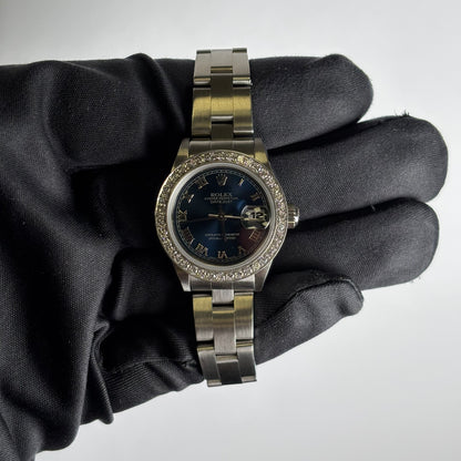 Rolex Oyster Perpetual 26mm Blue Dial Watch Ref# 79190 - Happy Jewelers Fine Jewelry Lifetime Warranty
