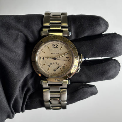Cartier Pasha 38mm Cream Dial Watch Ref# W31012H3 - Happy Jewelers Fine Jewelry Lifetime Warranty