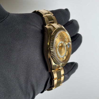 Rolex Sky-Dweller 42mm Champagne Dial Watch Ref# 326938 - Happy Jewelers Fine Jewelry Lifetime Warranty