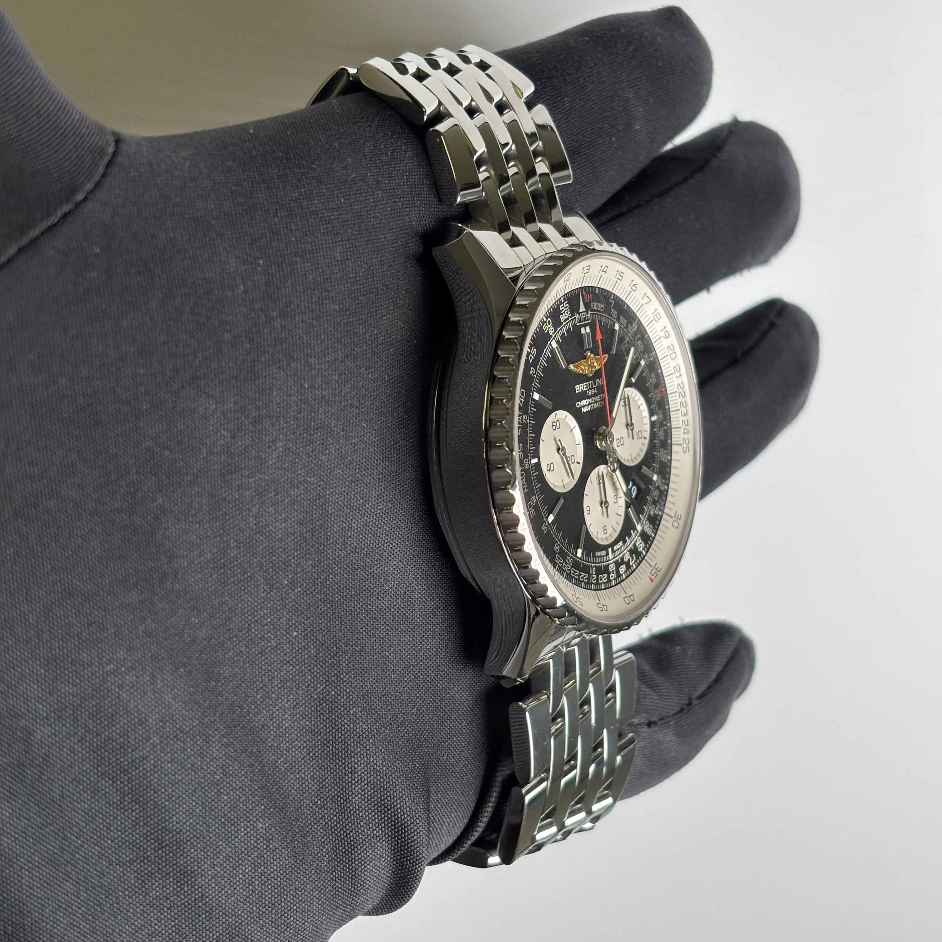 Breitling Navitimer 46mm Black Dial Watch Ref# AB0127 - Happy Jewelers Fine Jewelry Lifetime Warranty
