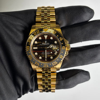 Rolex GMT-Master II 40mm Tiger Iron Dial Watch Ref# 126718GRNR - Happy Jewelers Fine Jewelry Lifetime Warranty