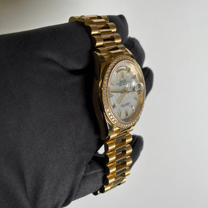 Rolex Day-Date 36mm MOP Dial Watch Ref# 128348RBR - Happy Jewelers Fine Jewelry Lifetime Warranty